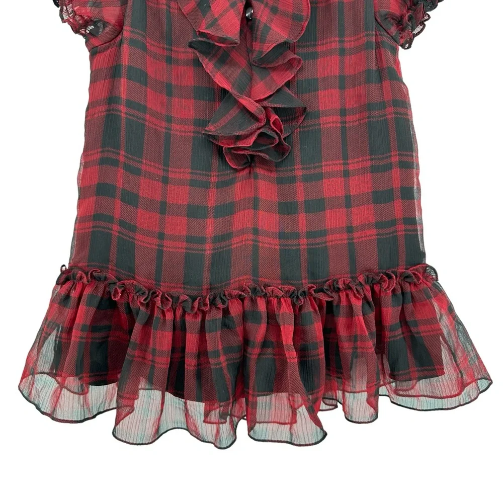 Ralph Lauren Plaid Black Red Dress